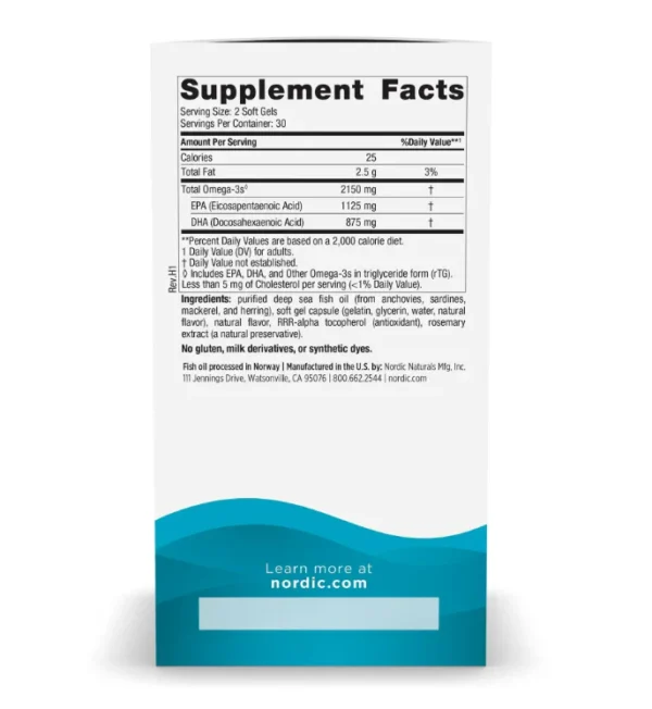 ULTIMATE OMEGA 2X DE 2150 MG x 60 CAPS - NORDIC NATURALS - Imagen 3