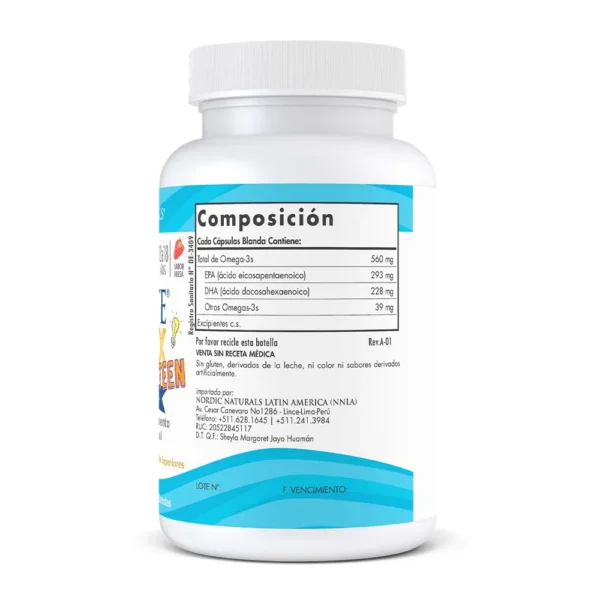 ULTIMATE OMEGA 2X TEEN 60 CAPS - NORDIC NATURALS - Imagen 2