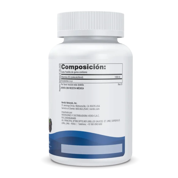 VITAMINA D3 GUMMIES X 60 GOMITAS - NORDIC NATURALS - Imagen 2