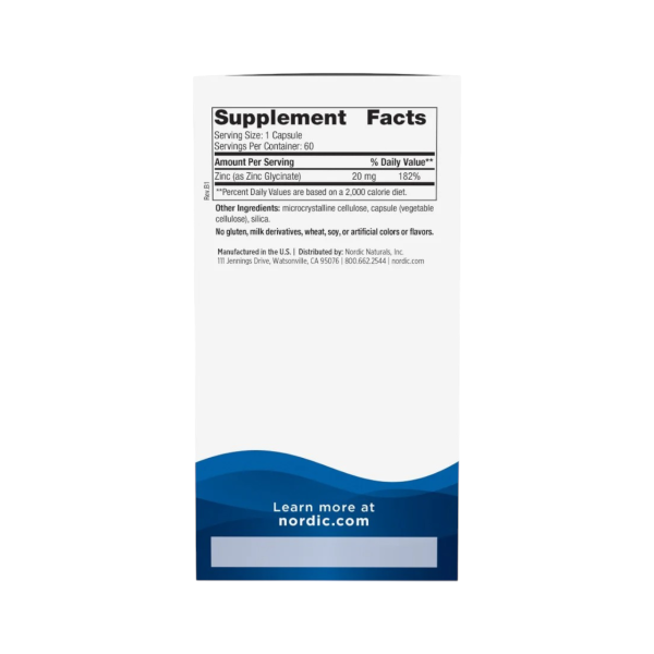 ZINC GLYCINATE 20 MG X 60 CAPS - NORDIC NATURALS - Imagen 4