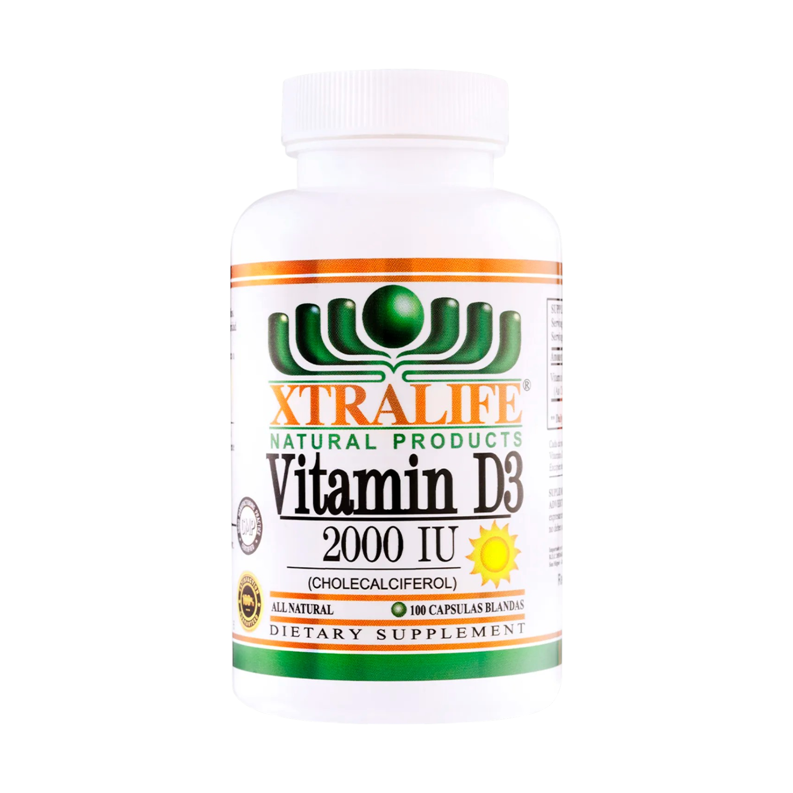 VITAMIN D3 2000 IU x 100 CAPS - XTRALIFE - Imagen 3