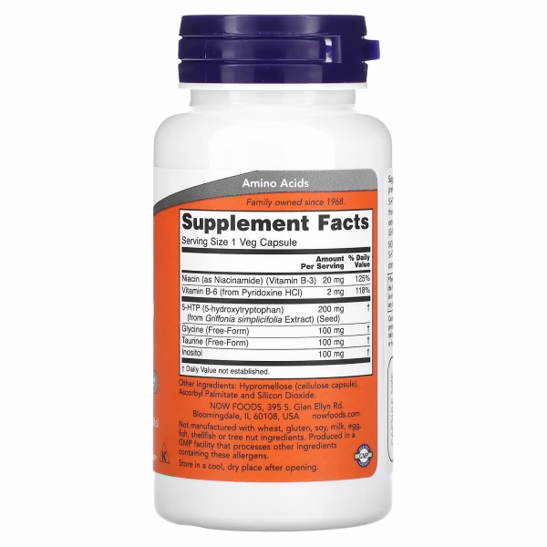 5-HTP 200 MG x 60 CAPS - NOW - Imagen 2