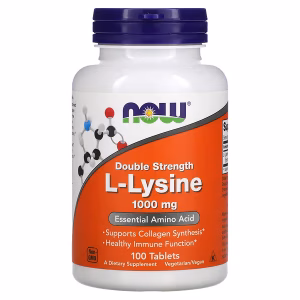 L-LYSINE (Double Strength) 1000 MG x 100 TABLETS - NOW