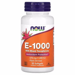 VITAMIN E-1000 (with Mixed Tocopherols) x 50 CAPS - NOW