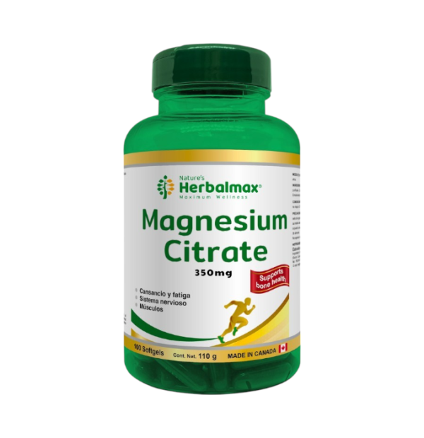 CITRATO MAGNESIO 350mg x 100 CAPS - HERBALMAX - Imagen 2