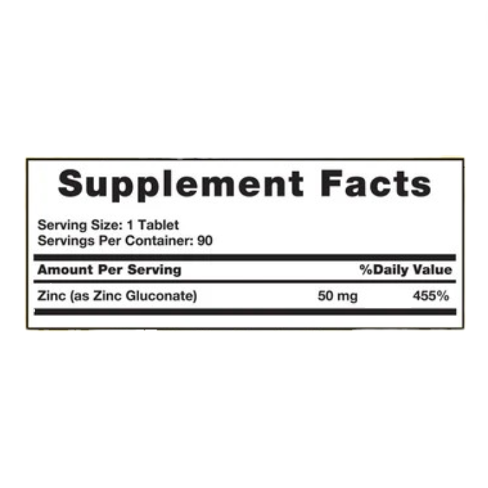 ZINC (Zinc Gluconate) 50 MG x 100 TABLETS - SUN VITAMINS - Imagen 2