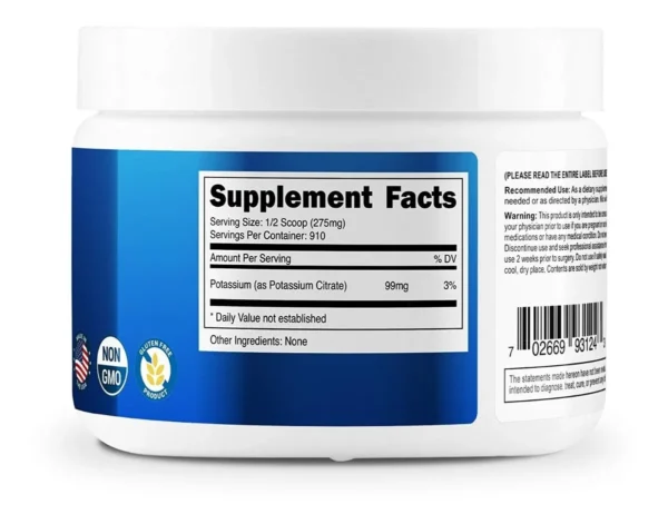 POTASSIUM CITRATE (500 Gr POLVO) - NUTRICOST - Imagen 2