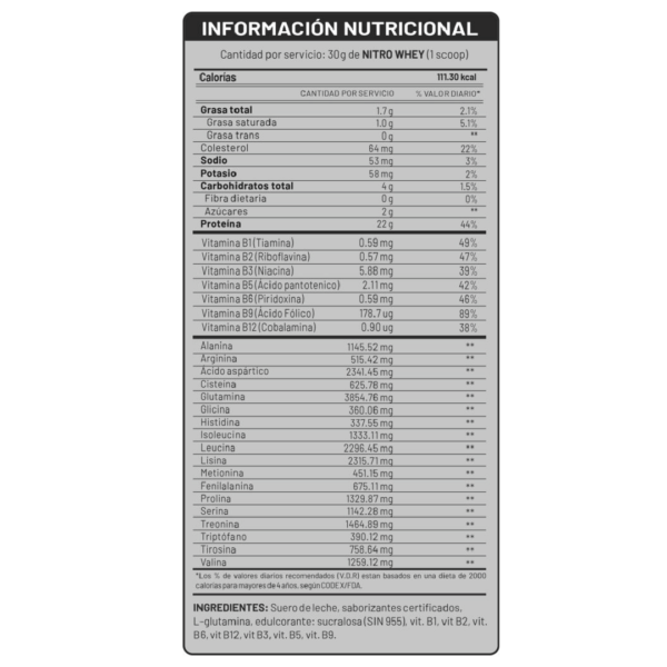 NITRO WHEY (POTE DE 1.1K)- UN - Imagen 2