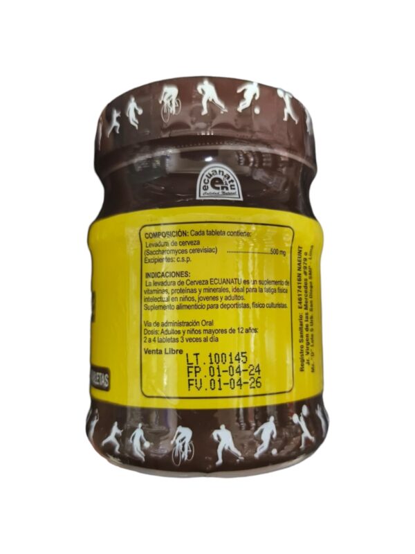 LEVADURA DE CERVEZA 500 MG x 300 TABLETAS - ECUANATU - Imagen 2