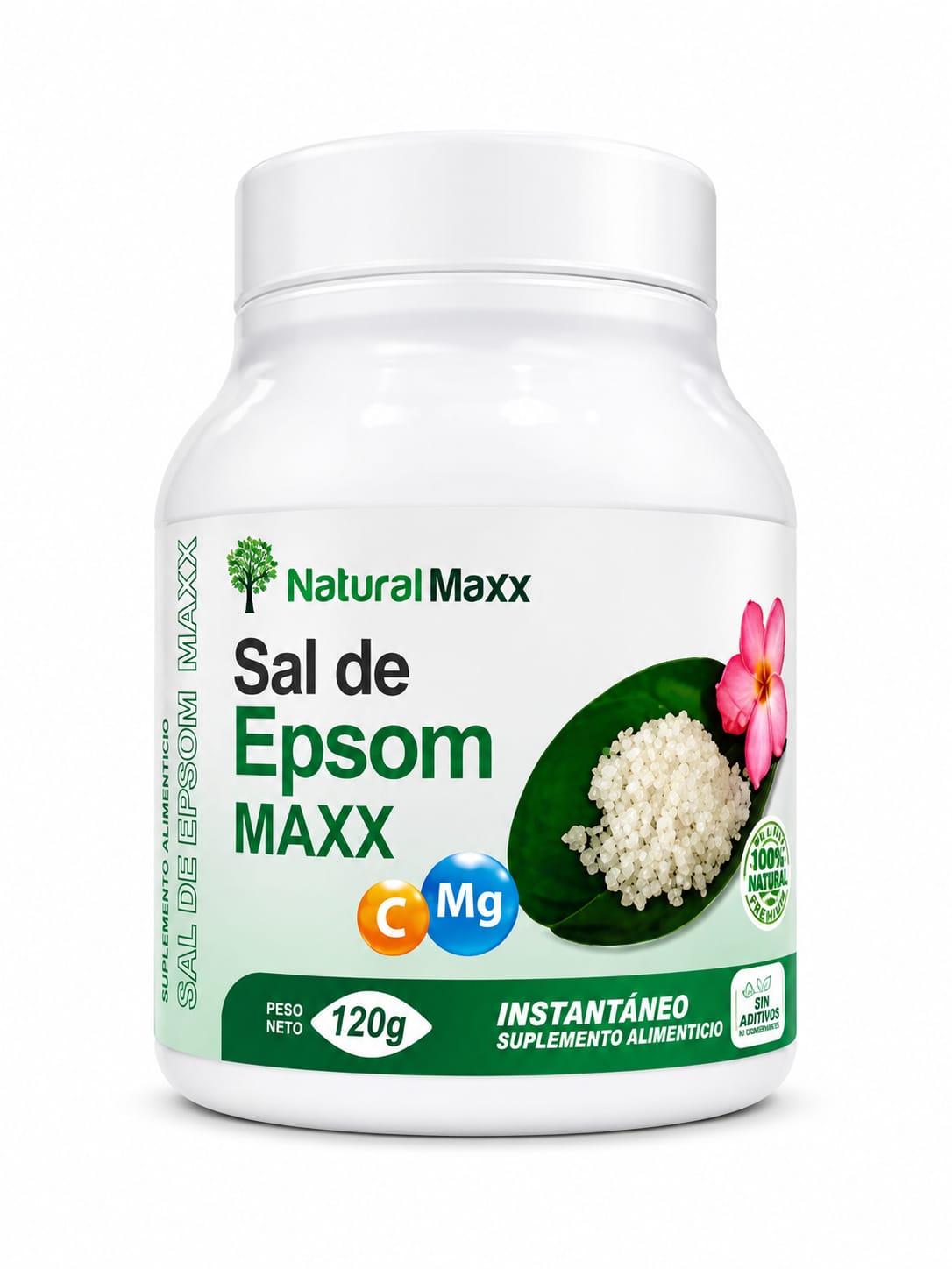 Sal de epsom (sulfato de magnesio) 120gr - NATURALMAXX - Imagen 2