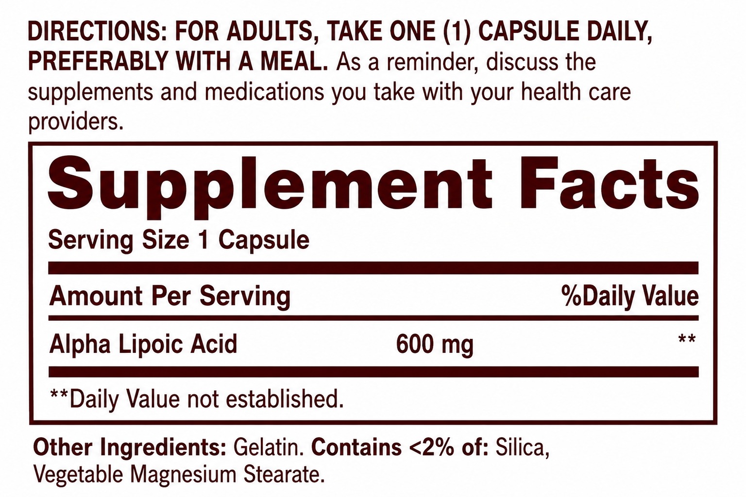 ALPHA LIPOIC ACID 600 MG x 60 CAPS - SUNDOWN - Imagen 2
