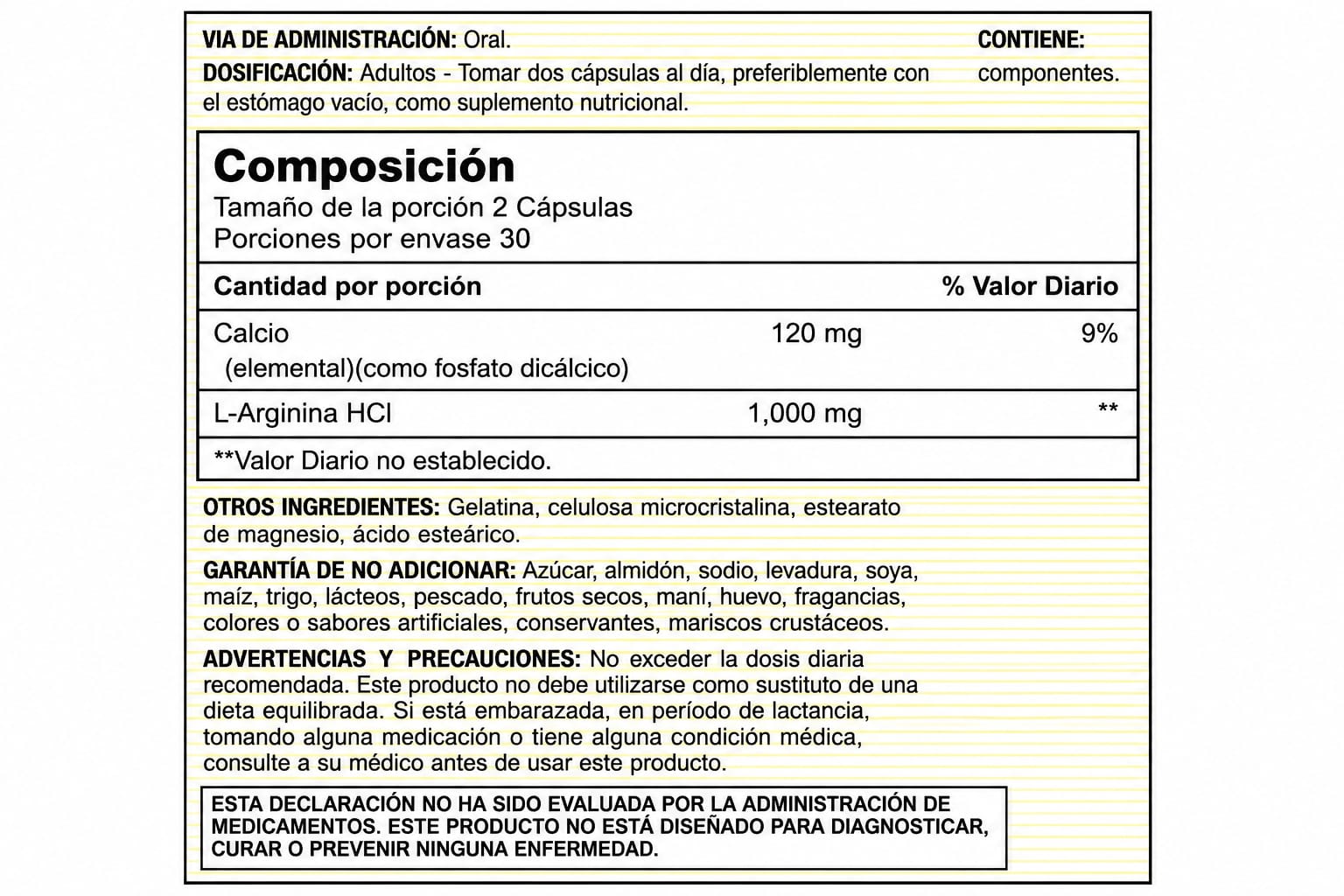 L-ARGININA 500 MG x 60 CAPS - MASON NATURAL - Imagen 2