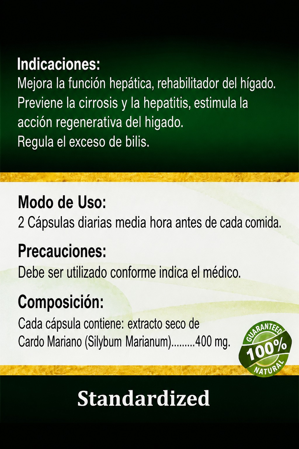 CARDO MARIANO (Milk Thistle) x 100 CAPS - MARANHAO - Imagen 2