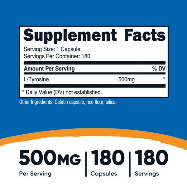 L-TIROSINA 500 Mg X 180 CAPS - NUTRICOST - Imagen 2