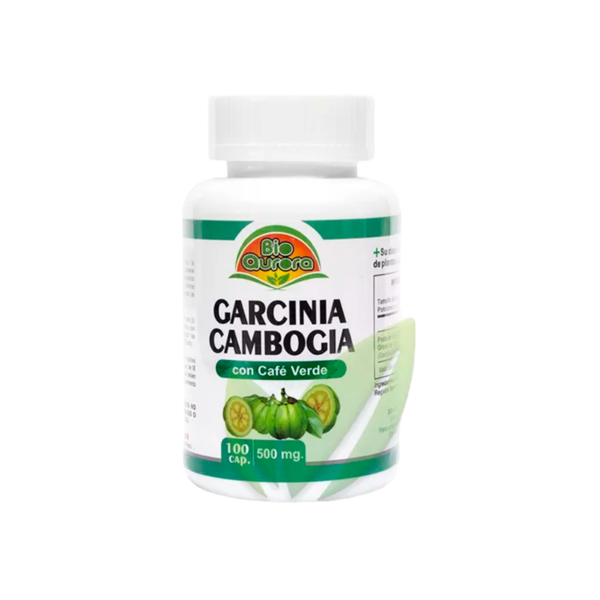 Garcinia Cambogia Con Té Verde 100 Cáps. 500mg Bioaurora