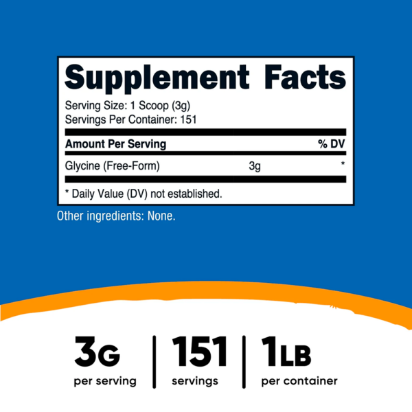 GLYCINE (454GR EN POLVO) - NUTRICOST - Imagen 2