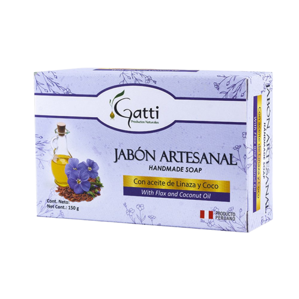 JABON ARTESANAL (Aceite de Linaza y Coco) 150 gr - GATTI
