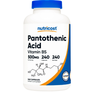 Suplemento de Ácido Pantoténico (Vitamina B5) 500 Mg X 240 CAPS - NUTRICOST