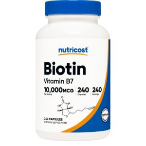 Suplemento de Biotina (vitamina b7) 10.000 mcg X 240 CAPS - NUTRICOST