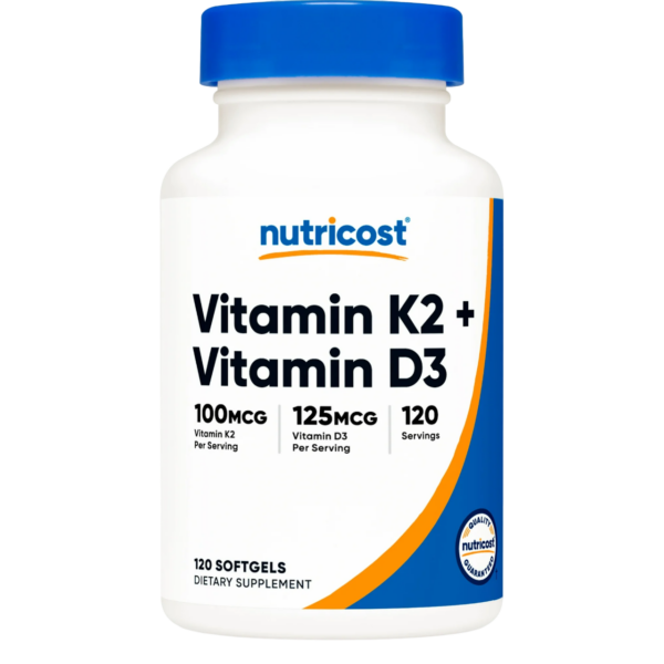 VITAMIN K2 (100 Mcg) + Vitamina D3 (5000 IU) 120 CAPS - NUTRICOST