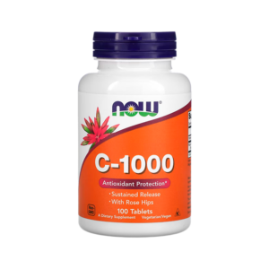 C-1000 (with Rose Hips) 1,000 MG x 100 TABLETS - NOW
