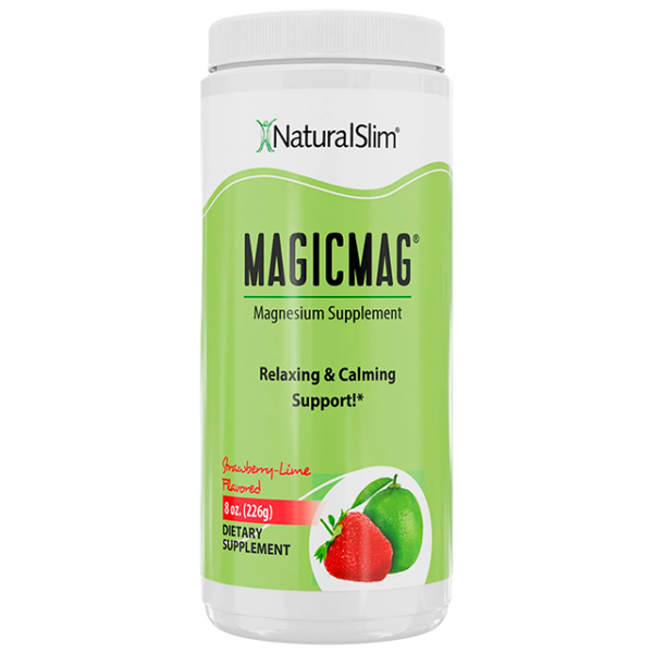 NaturalSlim Polvo de Citrato de Magnesio Magicmag - Mezcla de Bebida Antiestrés - 8 Oz