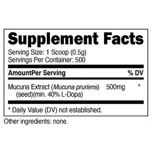 MUCUNA PRURIENS 500 MG X 250 G POLVO - NUTRICOST - Imagen 2