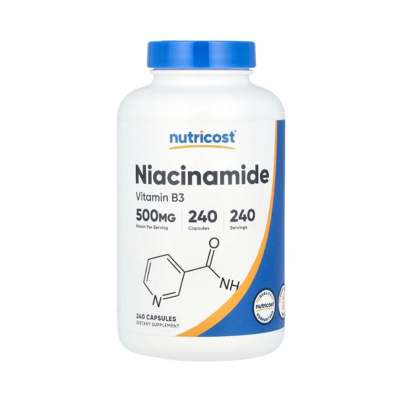 NIACINAMIDE (vitamina B3) 500 MG x 240 CAPS - NUTRICOST - Imagen 2
