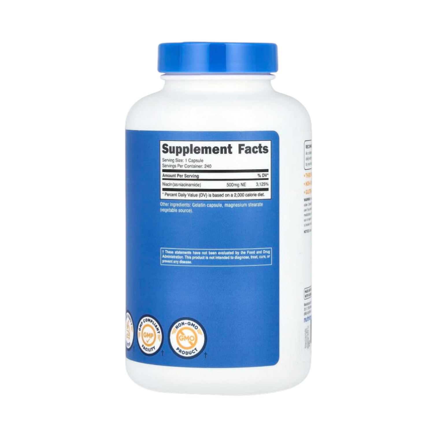 NIACINAMIDE (vitamina B3) 500 MG x 240 CAPS - NUTRICOST - Imagen 3