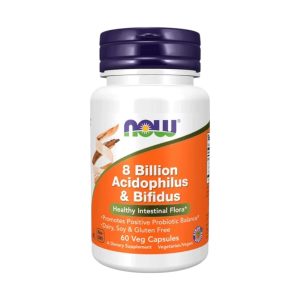 8 BILLION ACIDOPHILUS & BIFIDUS x 60 CAPS - NOW