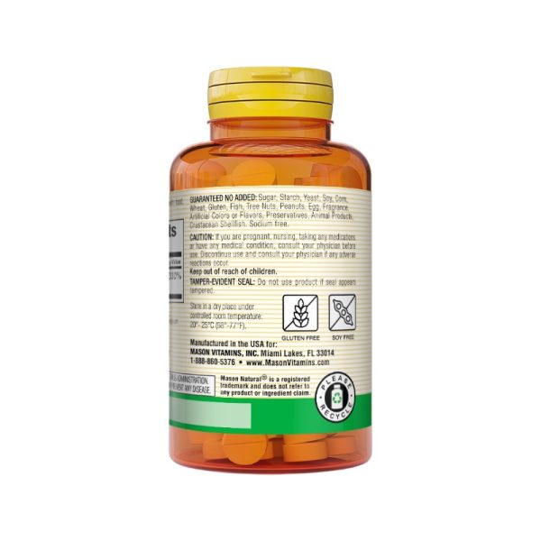 FOLIC ACID 800 MCG x 100 TABLETS - MASON NATURAL - Imagen 3