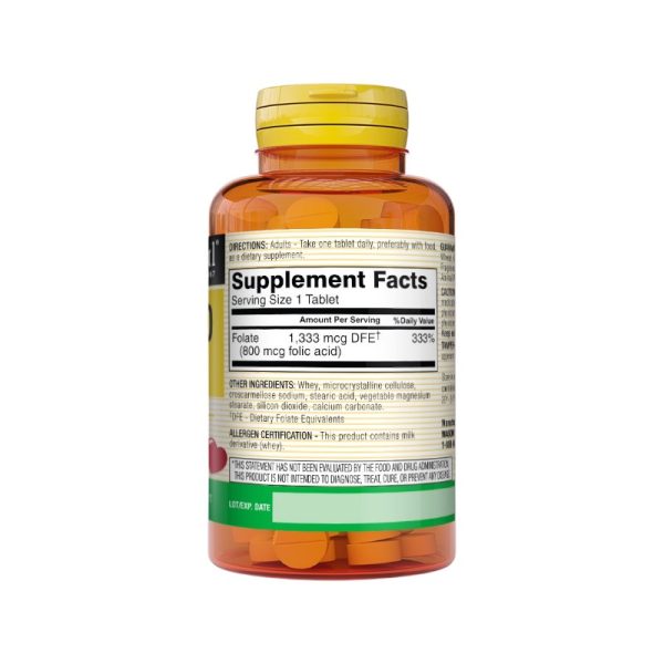 FOLIC ACID 800 MCG x 100 TABLETS - MASON NATURAL - Imagen 4