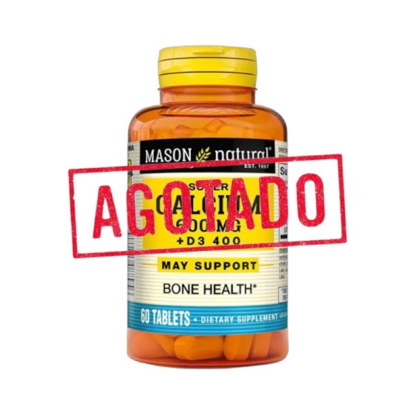 CALCIUM 600 MG (D3 400) x 60 TABLETS - MASON NATURAL