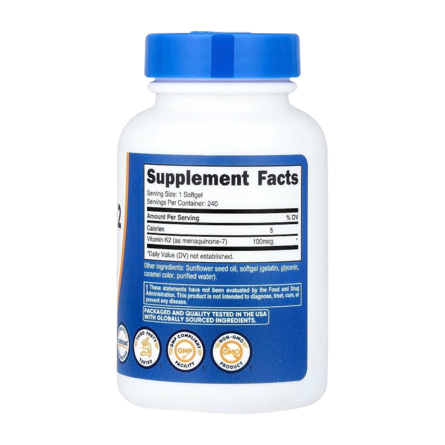 VITAMIN K2 (MK-7) 100 MCG x 240 CAPS - NUTRICOST - Imagen 2