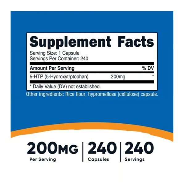 5HTP 200 mg X 240 CAPS - NUTRICOST - Imagen 2