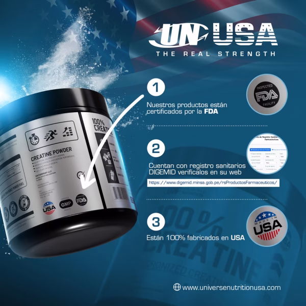 100% CREATINE MONOHYDRATE 500 G - UN - Imagen 2