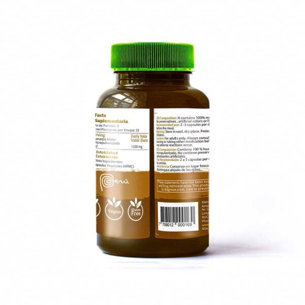 HUANARPO MACHO 100 CAPS X 400 MG (ORGANICO) - AMAZON ANDES - Imagen 2