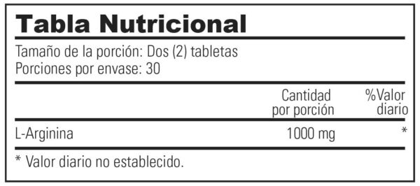 L-ARGININE 1000 MG X 60 CAPS - SUN VITAMINS - Imagen 2