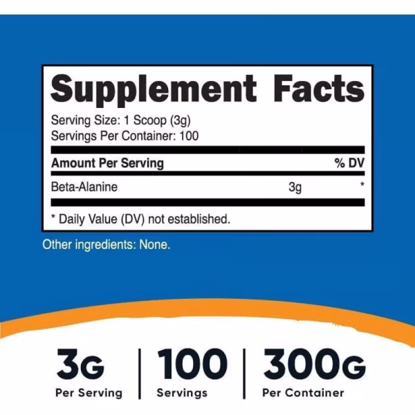 BETA-ALANINE 100 SERV X 300 G - NUTRICOST - Imagen 2