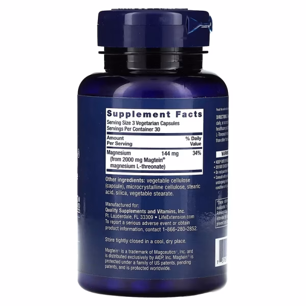 NEURO-MAG 90 CAPS X 2000 MG - LIFE EXTENSION - Imagen 2