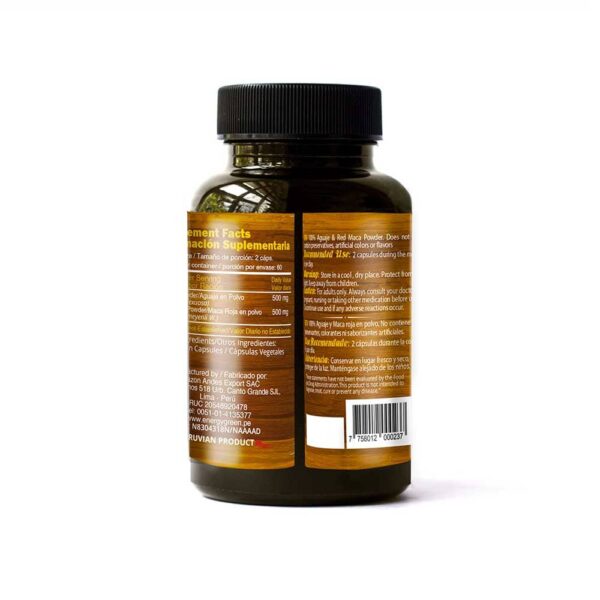 AGUAJE & RED MACA 120 CAPS X 500 MG - ENERGY GREEN - Imagen 2