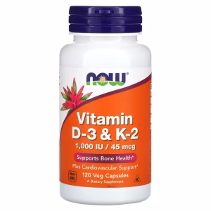 VITAMIN D-3 & K-2 1,000 IU X 45 MCG 120 CAPS - NOW