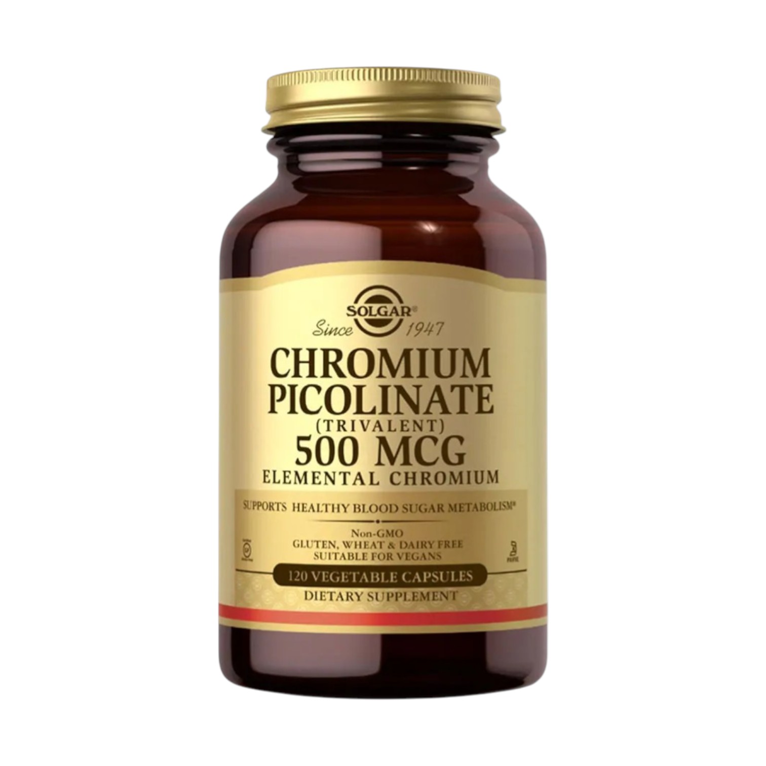 CHROMIUM PICOLINATE 500 MCG x 120 CAPS - SOLGAR - Imagen 3