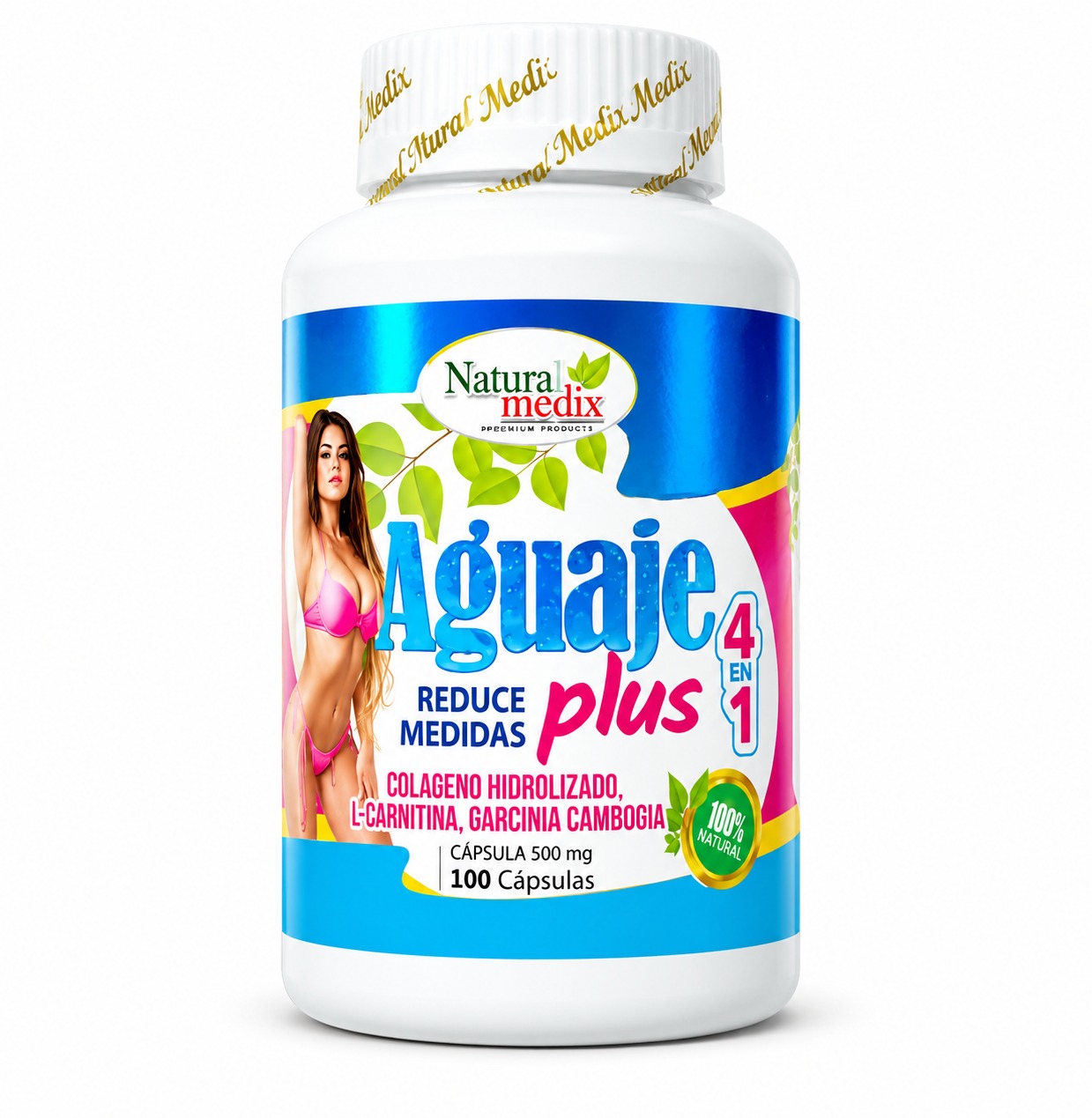 AGUAJE PLUS 4 EN 1 (500 MG x 100 CAPS) - NATURAL MEDIX - Imagen 2