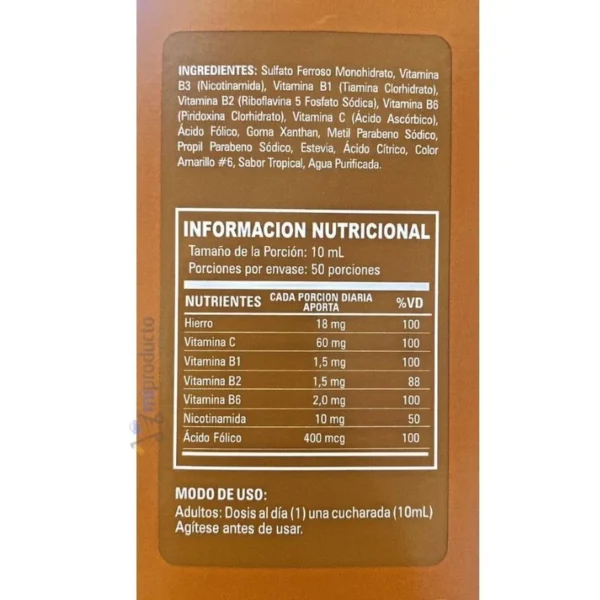 VITAFER-L FRASCO (500 ML) IMPORTADO ORIGINAL - Imagen 2