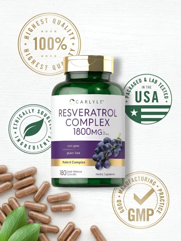 RESVERATROL COMPLEX 1800 MG X 180 CAPS - CARLYLE - Imagen 4
