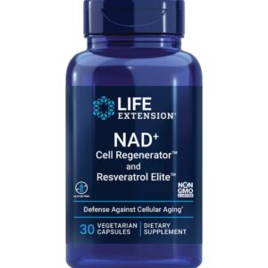 NAD+ CELL REGENERATOR AND RESVERATROL ELITE X 30 CAPS - LIFE EXTENSION