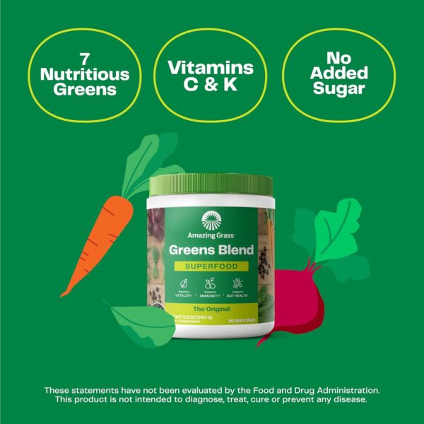 GREENS BLEND (POTE 240 GR) - AMAZING GRASS - Imagen 3