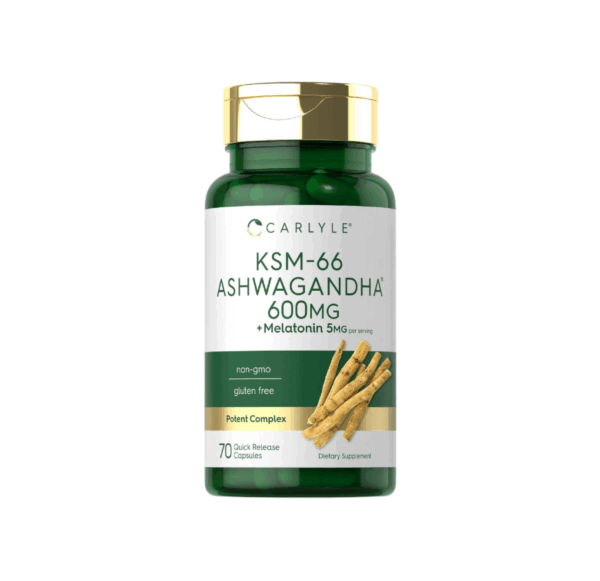 KSM-66 ASHWAGANDHA + MELATONIN 5MG (600 MG X 70 CAPS) - CARLYLE
