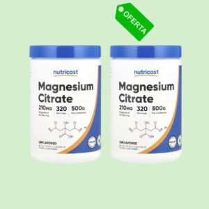 MAGNESIUM CITRATE 210 MG X 500gr DE NUTRICOST - DUO